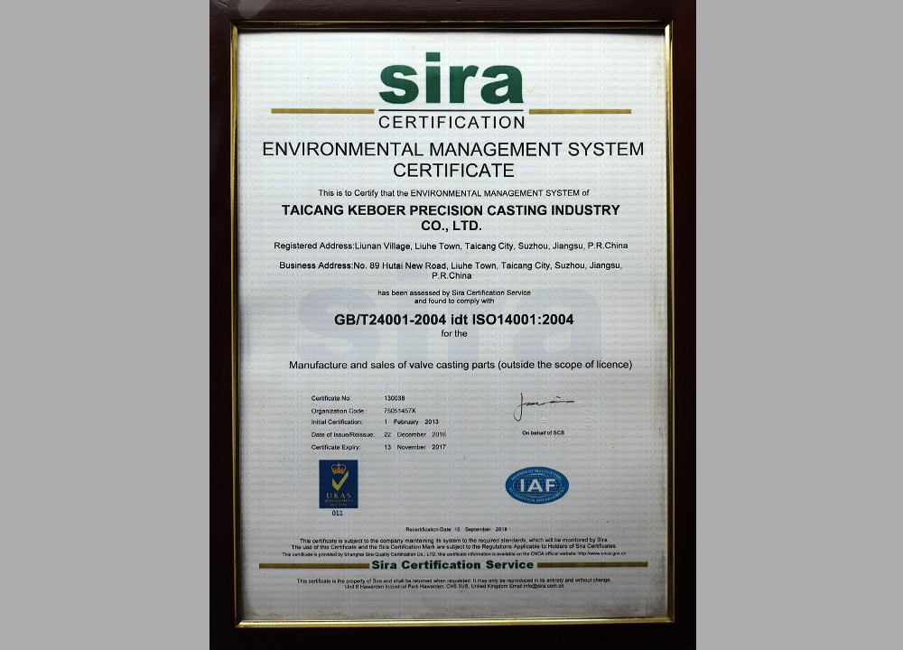 Zertifizierung des Umweltmanagementsystems